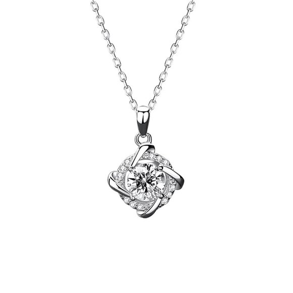 Certified 1ct. t.w. Diamond Love Knot Necklace - Picture 1 of 16